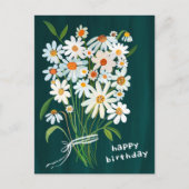 Daisy Bouquet Happy Birthday Handpainted Gouache Postkarte (Vorderseite)
