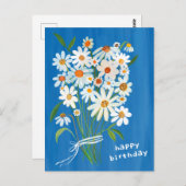 Daisy Bouquet Happy Birthday Handpainted Gouache Postkarte (Vorne/Hinten)