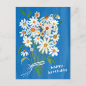 Daisy Bouquet Happy Birthday Handpainted Gouache Postkarte (Vorderseite)