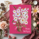 Daisy Bouquet Happy Birthday Postkarte<br><div class="desc">Passen Sie diese Karte mit Ihrem eigenen Text auf der Rückseite an! Karo meinen Shop für mehr!</div>