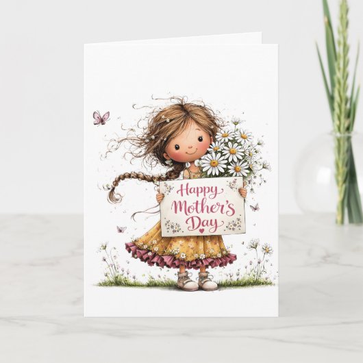 Daisy Bouquet “Happy Mother’s Day” Card Karte (Vorderseite)