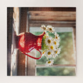 Daisy Bouquet in Red Pitcher Puzzle (Horizontal)