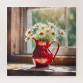 Daisy Bouquet in Red Pitcher Puzzle (Vertikal)