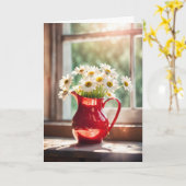 Daisy Bouquet in Red Pitcher Vielen Dank Karte (Gelbe Blume)