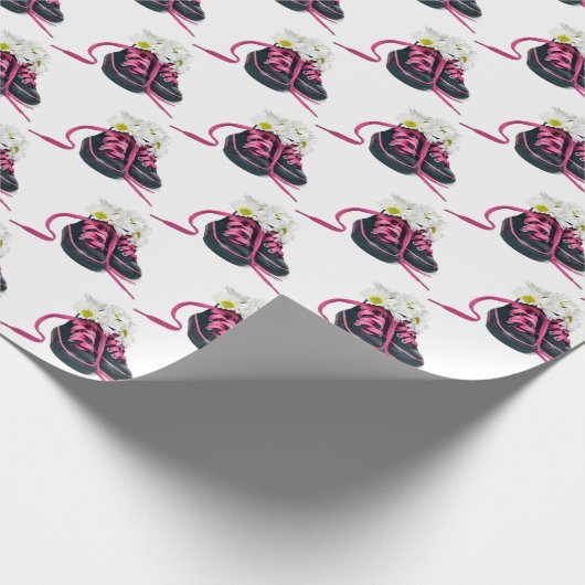 Daisy Bouquet in Sneakers Umschlagpapier Geschenkpapier (Ecke)