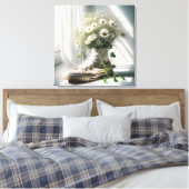 Daisy Bouquet in weißem Sneaker Leinwanddruck (Insitu (Schlafzimmer))