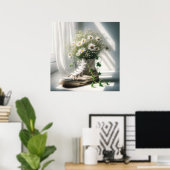 Daisy Bouquet in weißem Sneaker Poster (Heimbüro)