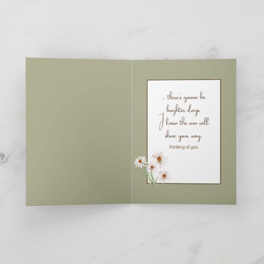 Daisy Bouquet in Window Denken Sie an Sie Karte (Innenseite)