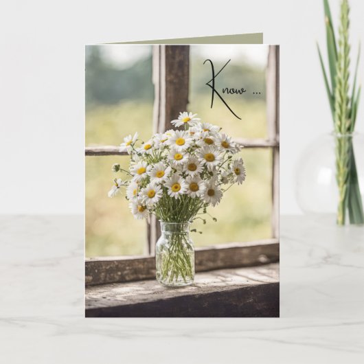 Daisy Bouquet in Window Karte (Vorderseite)