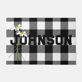Daisy Bouquet mit Namen auf Buffalo Kariert Fußmatte