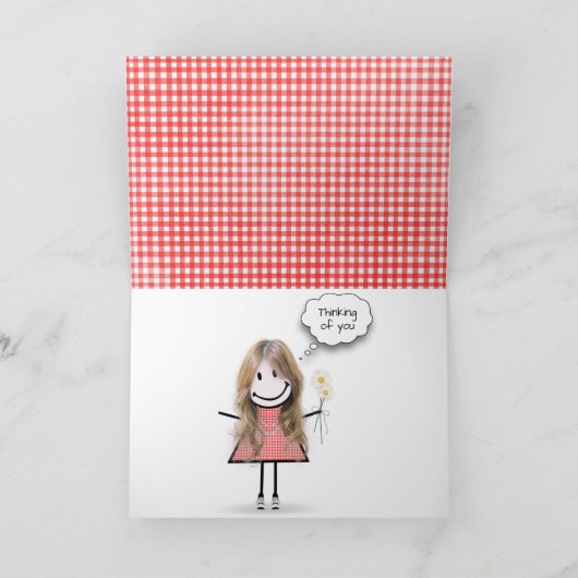 Daisy Bouquet on Gingham Karte (Innenseite)