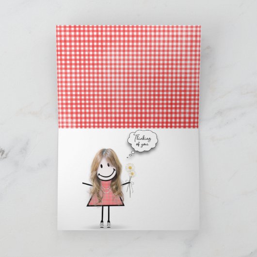 Daisy Bouquet on Gingham Karte (Innenseite)