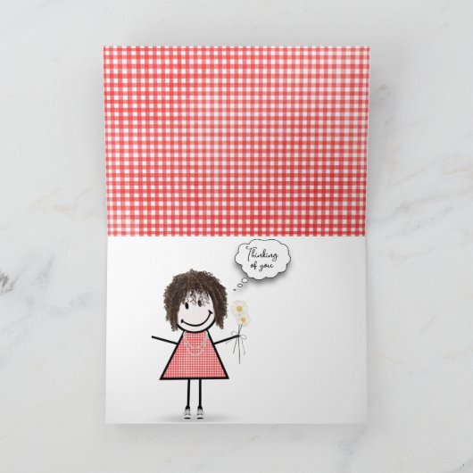 Daisy Bouquet on Gingham Karte (Innenseite)