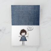 Daisy Bouquet über Denim Karte (Innenseite)