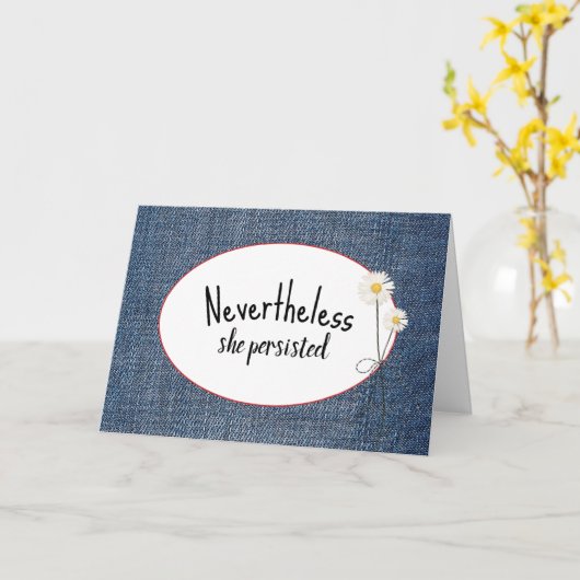 Daisy Bouquet über Denim Karte (Gelbe Blume)