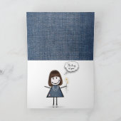 Daisy Bouquet über Denim Karte (Innenseite)