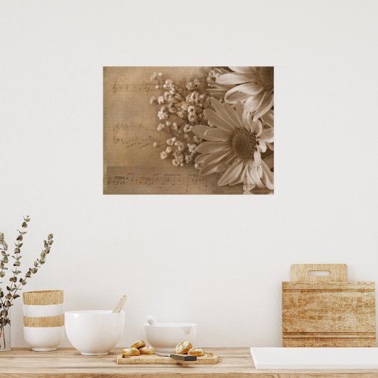 Daisy Bouquet über Musik Poster (Küche)