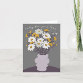 Daisy Bouquet Vase Beileid zum Verlust Karte (Vorderseite)