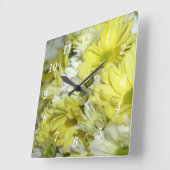 Daisy Bouquets Wall Clock Quadratische Wanduhr (Winkel)