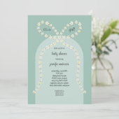 Daisy Bow Baby Shower Invitation Einladung (Stehend Vorderseite)