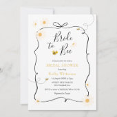 Daisy Bow Ribbon Modern Bee Bride to Bee Bridal Einladung (Vorderseite)