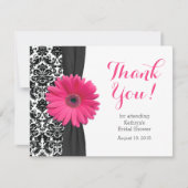 Daisy Brautparty Danke-Card | Damask Gerber Dankeskarte (Vorderseite)