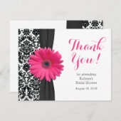 Daisy Brautparty Danke-Card | Damask Gerber Dankeskarte (Vorne/Hinten)