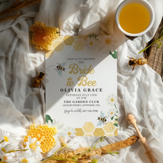 Daisy Bride to Bee Bridal Dusche Einladung