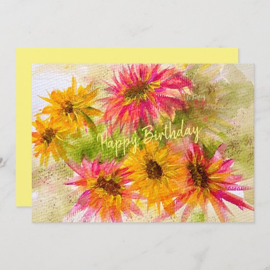 Daisy Bright Flat Card Dankeskarte (Vorne/Hinten)
