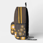 Daisy Brown Orange Boho Bedruckter Rucksack (Rechts)