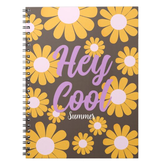 Daisy Brown Orange Boho Notizblock (Vorderseite)