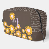 Daisy Brown Orange Boho Waschbeutel (Rechte Ecke)