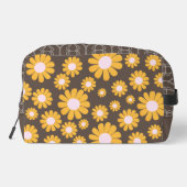 Daisy Brown Orange Boho Waschbeutel (Rückseite)