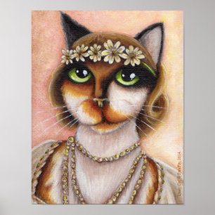 Daisy Buchanan Calico Cat Great Gatsby Roaring 20s Poster