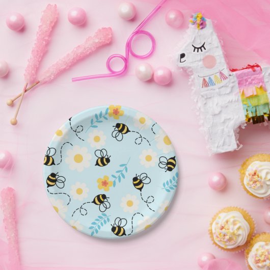 Daisy Bumble Bee Tellers Pappteller (Party)