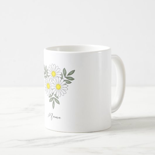 Daisy Bundle benutzerdefinierte Text-Tasse Kaffeetasse (VorderseiteRechts)