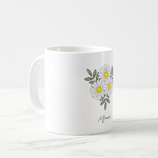 Daisy Bundle benutzerdefinierte Text-Tasse Kaffeetasse (Vorderseite Links)
