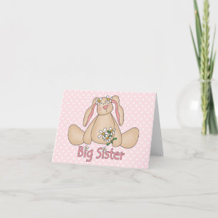 Daisy Bunny Big Sister Blank Card Karte