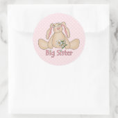 Daisy Bunny Big Sister Runder Aufkleber (Tasche)
