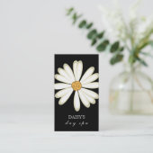 Daisy Business Card Schwarz-weiß Visitenkarte (Stehend Vorderseite)