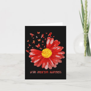 Daisy Butterfly Burgundy Ribbon Brain Aneurysm Awa Karte