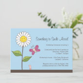 Daisy & Butterfly Girls Geburtstagsparty Einladung (Stehend Vorderseite)