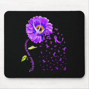 Daisy Butterfly Lila Ribbon Überdosierung Bewussts Mousepad