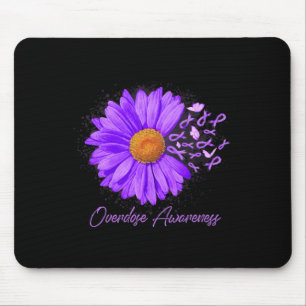 Daisy Butterfly Lila Ribbon Überdosierung Bewussts Mousepad