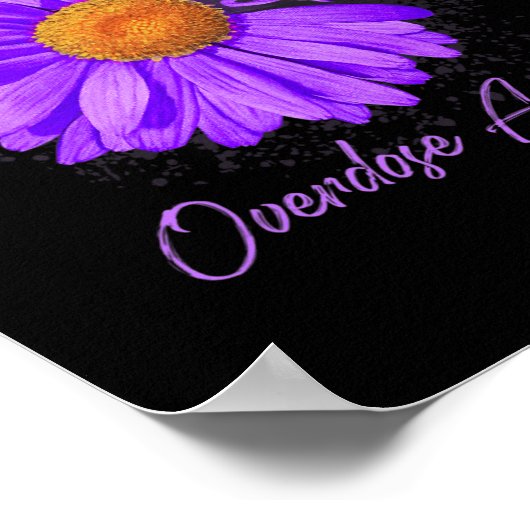 Daisy Butterfly Lila Ribbon Überdosierung Bewussts Poster (Ecke)