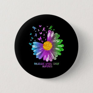 Daisy Butterfly Metastatic Breast Cancer Awareness Button