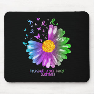 Daisy Butterfly Metastatic Breast Cancer Awareness Mousepad