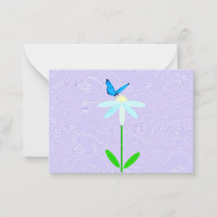 Daisy Butterfly mit violettem Hintergrund-Mitteilu Mitteilungskarte