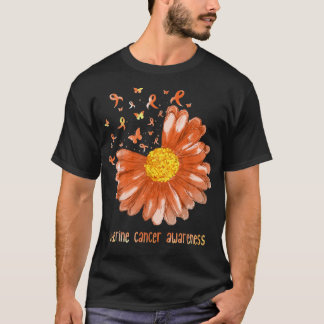 Daisy Butterfly Peach Ribbon Uteruskrebs Awaren T-Shirt