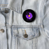 Daisy Butterfly Purple Ribbon Overdose Awareness Button (Beispiel)